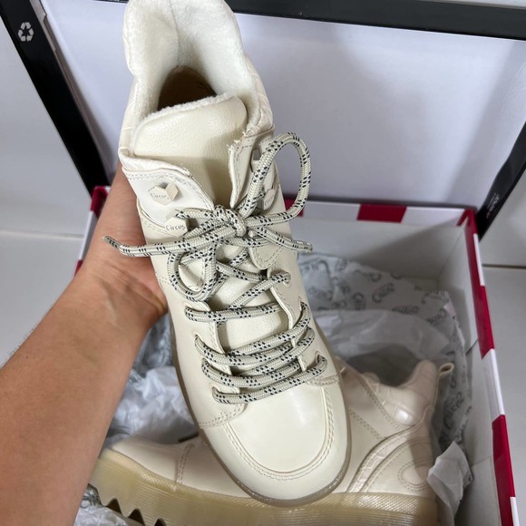 Circus by Sam Edelman Women's Lace Up Ankle Combat Boots Cream Size 7.5 NWB - Picture 1 of 5